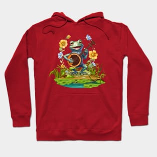 Vintage Banjo Frog Singing Hoodie